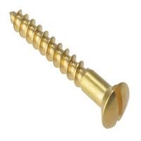 Forgefix RAH1128BR Solid Brass Raised Head Slotted Wood Screw