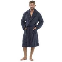 Foxbury - Supersoft Mens Fleece Bath Robe / Dressing Gown - 3 Colours. (Large / X - Large, Slate Grey)