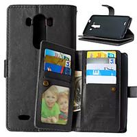 For LG Case Card Holder / Wallet / with Stand / Flip Case Full Body Case Solid Color Hard PU Leather for LGLG K10 / LG K8 / LG K7 / LG G5