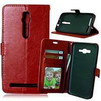 For Asus Case Card Holder / Wallet / with Stand / Flip Case Full Body Case Solid Color Hard PU Leather ASUS