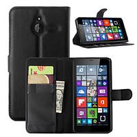 For Nokia Case Wallet / Card Holder / with Stand Case Full Body Case Solid Color Hard PU Leather NokiaNokia Lumia 730 / Nokia Lumia 640 /