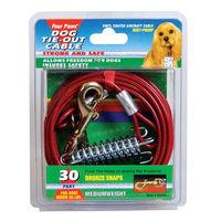 four paws medium weight dog tie out red 30ft cable