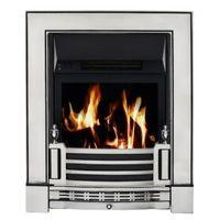 Focal Point Finsbury Satin Chrome LCD Remote Control Electric Fire