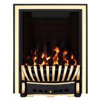 Focal Point Elegance Full Depth Black & Brass Effect Remote Control Inset Gas Fire