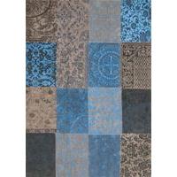 forget me not blue patchwork rug vintage louis de poortere 200x280