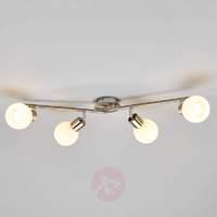 Four-bulb LED ceiling light Elaina, nickel matte