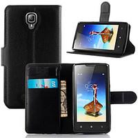 For Lenovo Case Wallet / Card Holder / with Stand / Flip Case Full Body Case Solid Color Hard PU Leather Lenovo