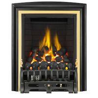 Focal Point Lycia Full Depth Black & Brass Effect Rotary Control Knob Inset Gas Fire