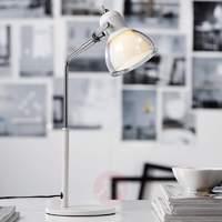 force a white led table lamp with a pretty shade