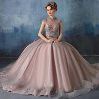 formal evening dress ball gown high neck floor length lace tulle charm ...