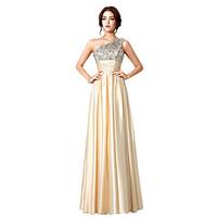 formal evening dress a line one shoulder floor length