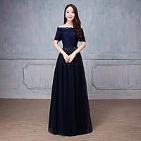 formal evening dress a line bateau floor length tulle with beading ruf ...