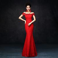 formal evening dress sexy trumpet mermaid off the shoulder floor lengt ...