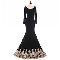 formal evening dress trumpet mermaid square sweep brush train velvet w ...