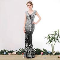 formal evening dress trumpet mermaid v neck floor length sequined with ...