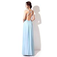 Formal Evening Dress - Beautiful Back A-line Jewel Floor-length with