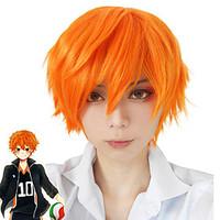 Fox Nick Movice Film Men\'s Cosplay Wigs Short Length with Bangs Shaggy Orange Color Halloween Party Wigs