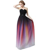 Formal Evening Dress Sheath / Column Sweetheart Floor-length Chiffon with Draping