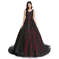 formal evening dress vintage inspired a line scoop cathedral train lac ...