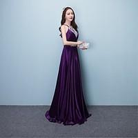 Formal Evening Dress Ball Gown Halter Floor-length Silk with Beading / Sequins