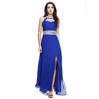 Formal Evening Dress - Sparkle Shine A-line Scoop Floor-length Chiffon with Beading