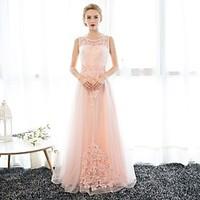 formal evening dress sheath column scoop floor length satin tulle with ...