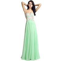 Formal Evening Dress Sheath / Column Sweetheart Floor-length Chiffon with Embroidery