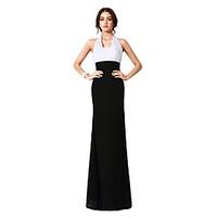 Formal Evening Dress Sheath / Column Halter Floor-length Chiffon with Draping