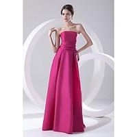 Formal Evening Dress - Elegant A-line Strapless Floor-length Taffeta with Pleats