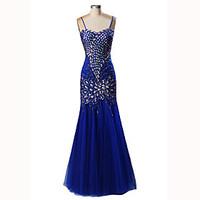 formal evening dress sparkle shine trumpet mermaid spaghetti straps fl ...