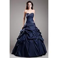 formal evening dress ball gown strapless floor length taffeta with bea ...