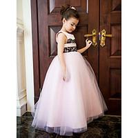 Formal Evening / Wedding Party / Vacation Dress A-line Jewel Ankle-length Lace / Satin / Tulle with