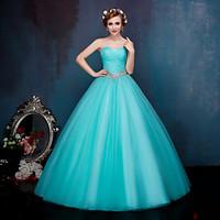 Formal Evening Dress Ball Gown Sweetheart Floor-length Tulle with Crystal Detailing / Draping / Side Draping / Sequins