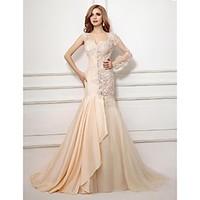 Formal Evening Dress - Beautiful Back Trumpet / Mermaid Sweetheart Court Train Taffeta Tulle with Appliques Beading