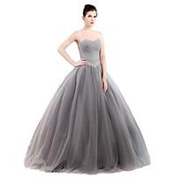 formal evening dress ball gown strapless floor length tulle stretch sa ...