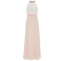 formal evening dress color block a line jewel floor length chiffon wit ...