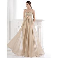 Formal Evening Dress - Sparkle Shine A-line Sweetheart Floor-length Chiffon Spandex with Beading Crystal Detailing