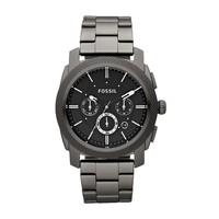 Fossil Machine men\'s chronograph grey stainless steel bracelet watch