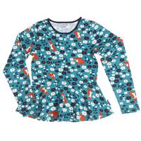 Fox Print Girls Top - Turquoise quality kids boys girls