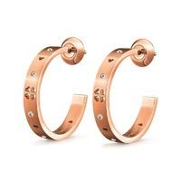 Folli Follie Love & Fortune Rose Gold Earrings with Clear Stones