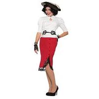 Forum Novelties X76681 Red 1940\'s Pencil Skirt Costume (uk 10-12)