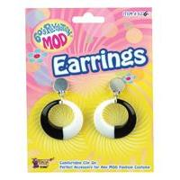 Forum Novelties Inc 33803 Mod Black And White Hoop Earrings