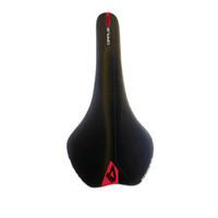 Forza Cirrus Pro Dynamic Shape Road Bike Saddle - Ti Rails - Black / Red / 130mm