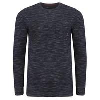 Forsey Long Sleeve Slub Top with Pocket in Blue / White  Dissident