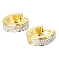For Boyfriend Fashion Glitter Gold Titanium Steel Stud Earrings (1 Pair) Jewelry Christmas Gifts