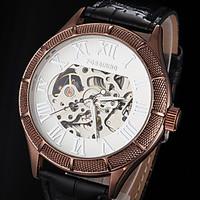 forsining mens skeleton watch mechanical watch hollow engraving automa ...