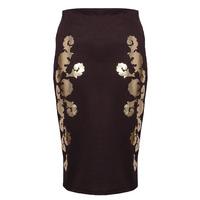 Foil Print Pencil Skirt