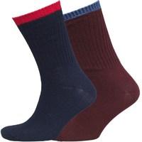 Fox & King Mens Two Pack Boot Socks Burgundy