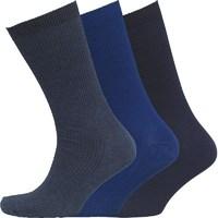 Fox & King Mens Three Pack Rib Socks Blue