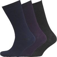 Fox & King Mens Three Pack Rib Socks Purple